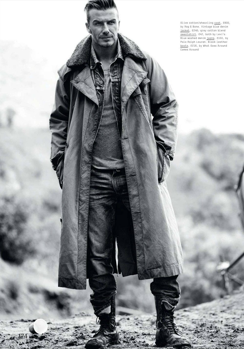 David beckham on sale trench coat
