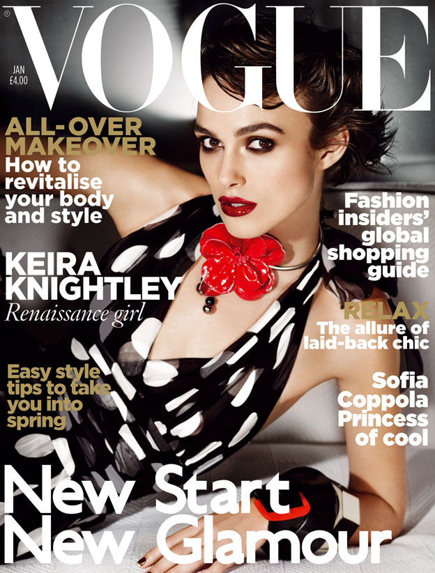 Magazine: UK Vogue Published: January 2011. Cover Star: Keira Knightley