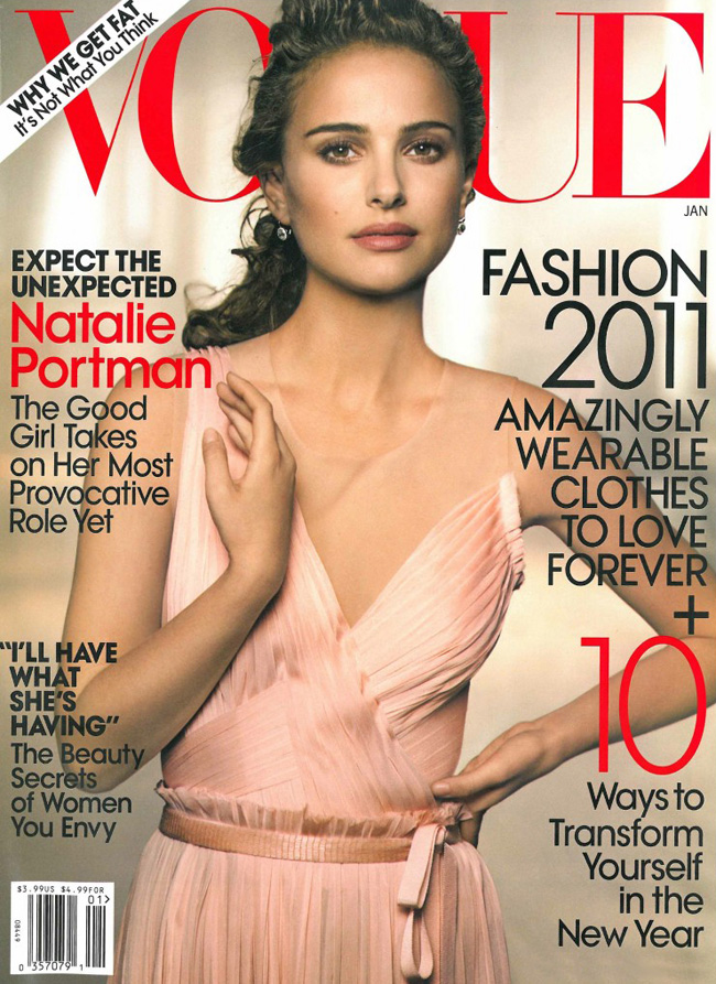 Magazine: US Vogue Published: January 2011. Cover Star: Natalie Portman