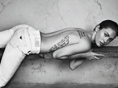 Ad Campaign: Emporio Armani Season: Spring Summer 2011. Model: Megan Fox