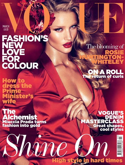 rosie huntington-whiteley vogue cover. Cover Model: Rosie Huntington