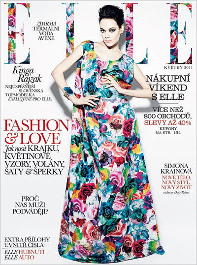 Cover Model Dress January on Magazine Elle Czech Issue May 2011 Cover Model Kinga Rajzak Img