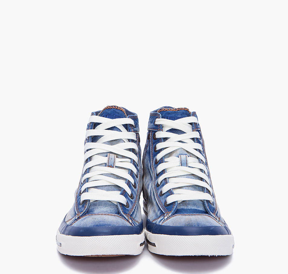 blue denim sneakers