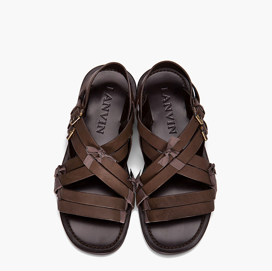 Ribbon Cross Strap Sandals