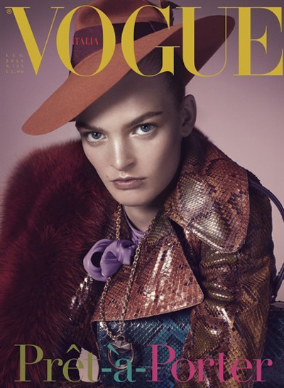 Cover Model Dress July on Magazine Vogue Italia Published July 2011 Cover Model Juliane Gruner