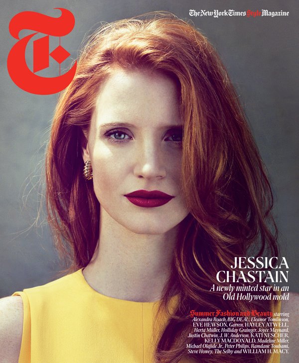 Actress Jessica Chastain is the stunning covergirl of T Magazine's latest 