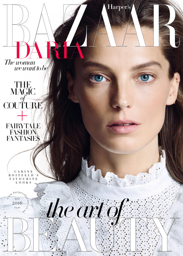 Daria Werbowy Covers Harper's Bazaar UK May 2016