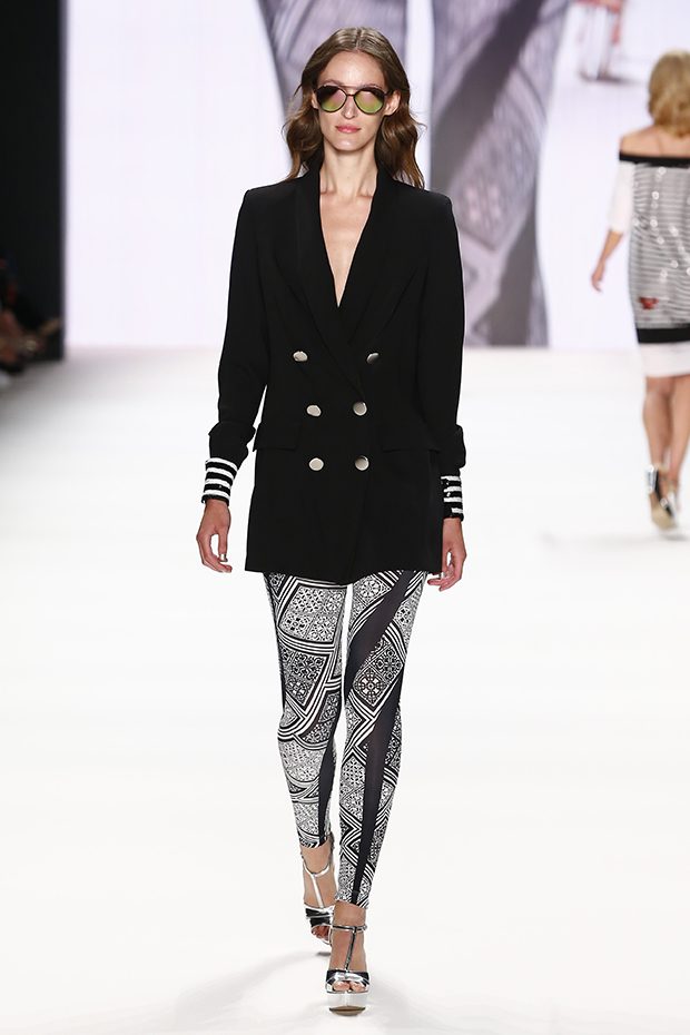 BERLIN, GERMANY - JUNE 28: Model Franziska Mueller walks the runway at the Riani show during the Mercedes-Benz Fashion Week Berlin Spring/Summer 2017 at Erika Hess Eisstadion on June 28, 2016 in Berlin, Germany. (Photo by Frazer Harrison/Getty Images for Riani) *** Local Caption *** Franziska Mueller