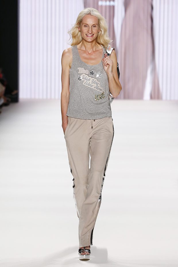 BERLIN, GERMANY - JUNE 28: A model walks the runway at the Riani show during the Mercedes-Benz Fashion Week Berlin Spring/Summer 2017 at Erika Hess Eisstadion on June 28, 2016 in Berlin, Germany. (Photo by Frazer Harrison/Getty Images for Riani)