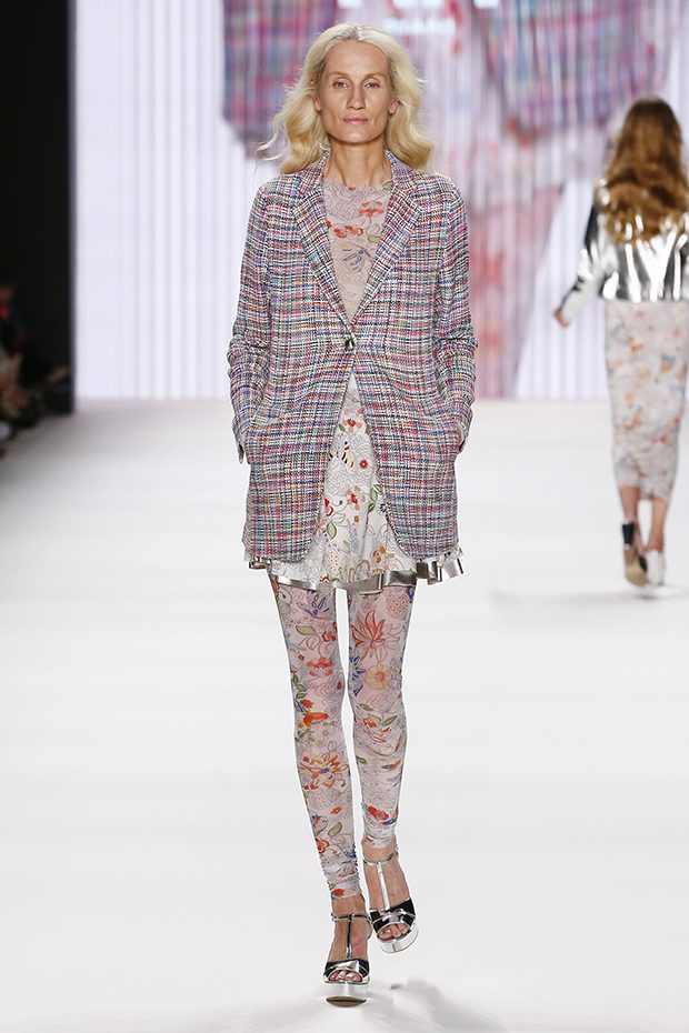 BERLIN, GERMANY - JUNE 28: A model walks the runway at the Riani show during the Mercedes-Benz Fashion Week Berlin Spring/Summer 2017 at Erika Hess Eisstadion on June 28, 2016 in Berlin, Germany. (Photo by Frazer Harrison/Getty Images for Riani)