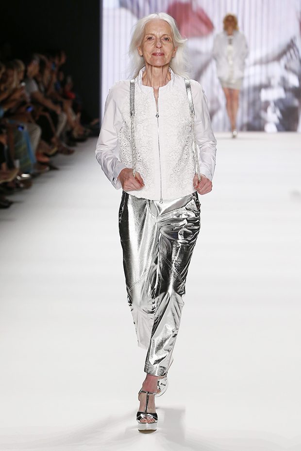 BERLIN, GERMANY - JUNE 28: A model walks the runway at the Riani show during the Mercedes-Benz Fashion Week Berlin Spring/Summer 2017 at Erika Hess Eisstadion on June 28, 2016 in Berlin, Germany. (Photo by Frazer Harrison/Getty Images for Riani)