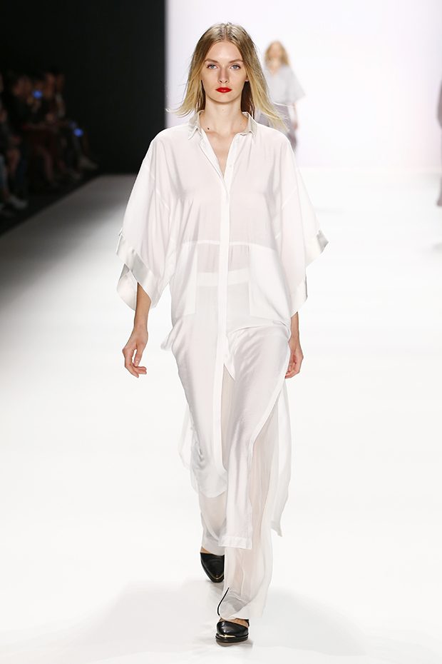 BERLIN, GERMANY - JUNE 28: A model walks the runway at the Avelon show during the Mercedes-Benz Fashion Week Berlin Spring/Summer 2017 at Erika Hess Eisstadion on June 28, 2016 in Berlin, Germany. (Photo by Frazer Harrison/Getty Images for Avelon)