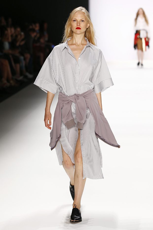 BERLIN, GERMANY - JUNE 28: A model walks the runway at the Avelon show during the Mercedes-Benz Fashion Week Berlin Spring/Summer 2017 at Erika Hess Eisstadion on June 28, 2016 in Berlin, Germany. (Photo by Frazer Harrison/Getty Images for Avelon)