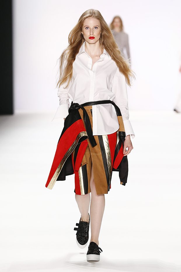 BERLIN, GERMANY - JUNE 28: A model walks the runway at the Avelon show during the Mercedes-Benz Fashion Week Berlin Spring/Summer 2017 at Erika Hess Eisstadion on June 28, 2016 in Berlin, Germany. (Photo by Frazer Harrison/Getty Images for Avelon)