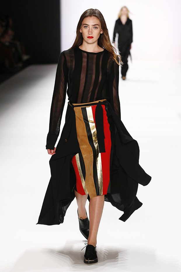 BERLIN, GERMANY - JUNE 28: A model walks the runway at the Avelon show during the Mercedes-Benz Fashion Week Berlin Spring/Summer 2017 at Erika Hess Eisstadion on June 28, 2016 in Berlin, Germany. (Photo by Frazer Harrison/Getty Images for Avelon)