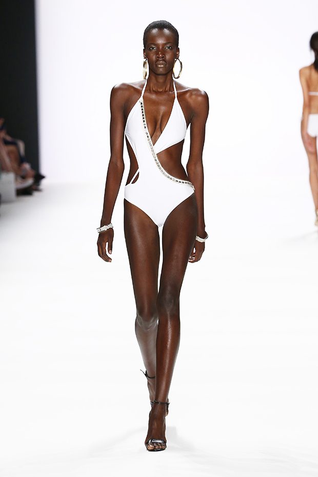 BERLIN, GERMANY - JUNE 30: A model walks the runway at the Dimitri show during the Mercedes-Benz Fashion Week Berlin Spring/Summer 2017 at Erika Hess Eisstadion on June 30, 2016 in Berlin, Germany. (Photo by Frazer Harrison/Getty Images for Dimitri)