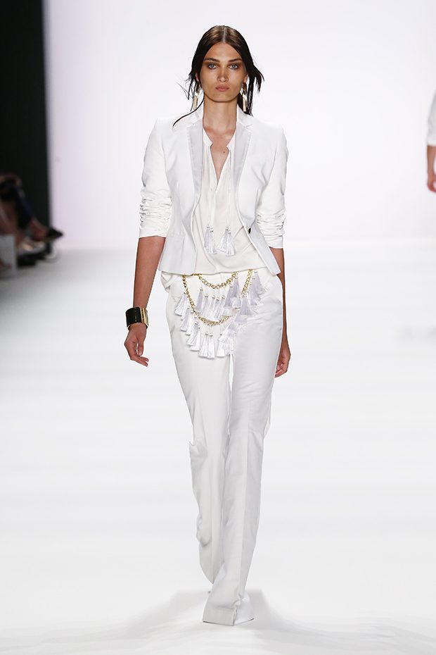 BERLIN, GERMANY - JUNE 30: A model walks the runway at the Dimitri show during the Mercedes-Benz Fashion Week Berlin Spring/Summer 2017 at Erika Hess Eisstadion on June 30, 2016 in Berlin, Germany. (Photo by Frazer Harrison/Getty Images for Dimitri)