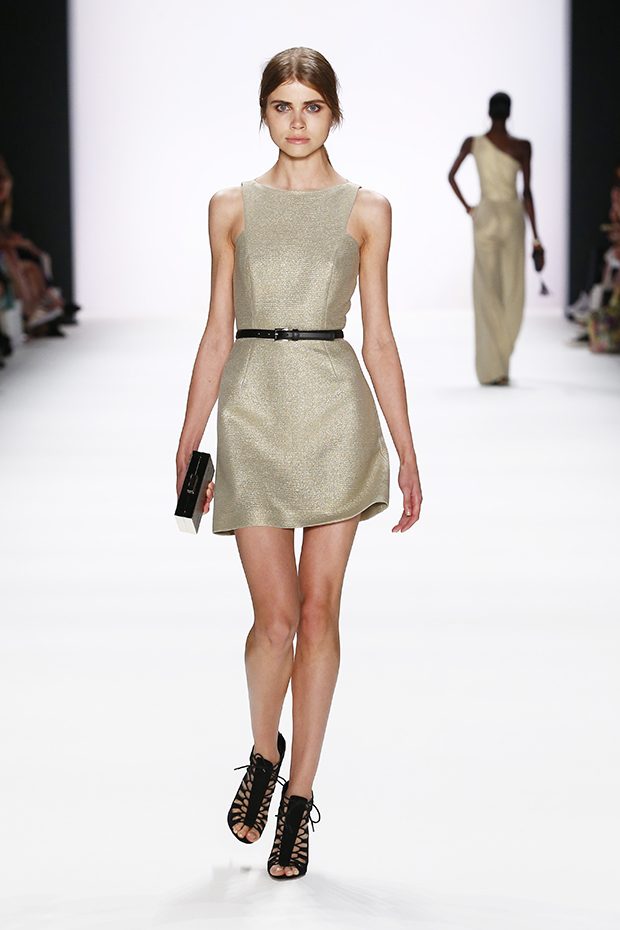 BERLIN, GERMANY - JUNE 30: A model walks the runway at the Dimitri show during the Mercedes-Benz Fashion Week Berlin Spring/Summer 2017 at Erika Hess Eisstadion on June 30, 2016 in Berlin, Germany. (Photo by Frazer Harrison/Getty Images for Dimitri)