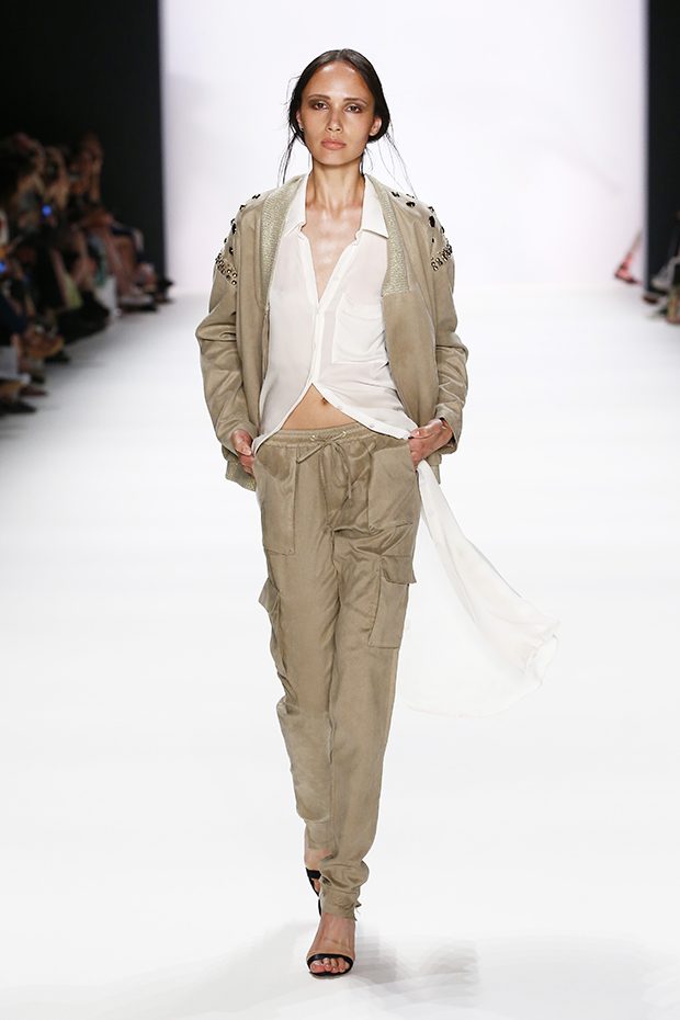 BERLIN, GERMANY - JUNE 30: A model walks the runway at the Dimitri show during the Mercedes-Benz Fashion Week Berlin Spring/Summer 2017 at Erika Hess Eisstadion on June 30, 2016 in Berlin, Germany. (Photo by Frazer Harrison/Getty Images for Dimitri)