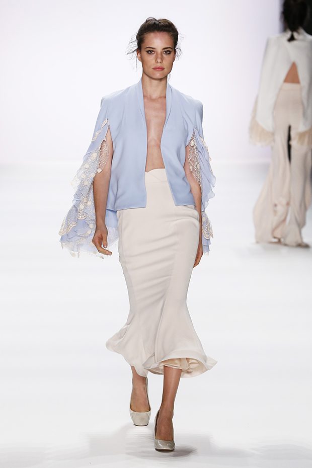 BERLIN, GERMANY - JULY 01: A model walks the runway at the Lana Mueller show during the Mercedes-Benz Fashion Week Berlin Spring/Summer 2017 at Erika Hess Eisstadion on July 1, 2016 in Berlin, Germany. (Photo by Frazer Harrison/Getty Images for IMG)