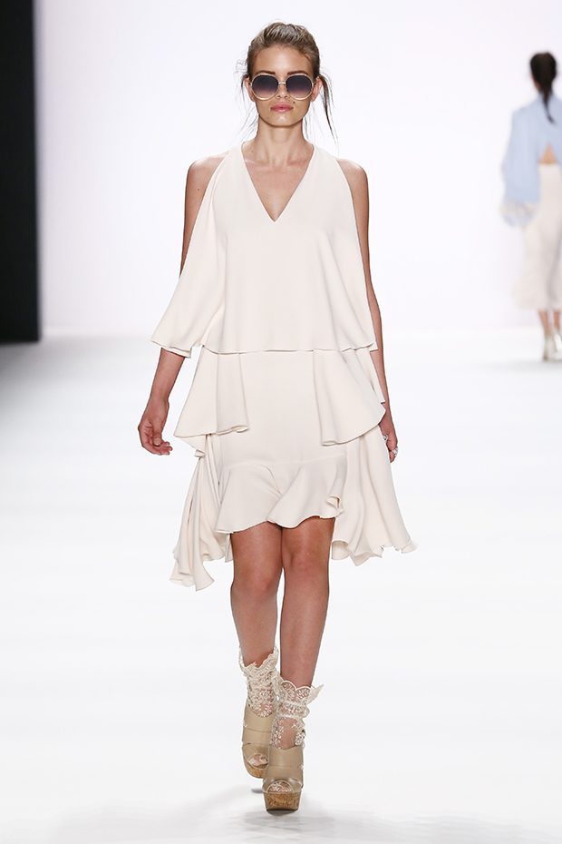 BERLIN, GERMANY - JULY 01: A model walks the runway at the Lana Mueller show during the Mercedes-Benz Fashion Week Berlin Spring/Summer 2017 at Erika Hess Eisstadion on July 1, 2016 in Berlin, Germany. (Photo by Frazer Harrison/Getty Images for IMG)