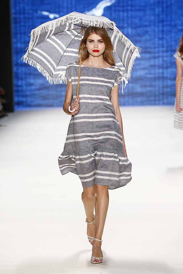 BERLIN, GERMANY - JUNE 30: A model walks the runway at the Lena Hoschek show during the Mercedes-Benz Fashion Week Berlin Spring/Summer 2017 at Erika Hess Eisstadion on June 30, 2016 in Berlin, Germany. (Photo by Frazer Harrison/Getty Images for Lena Hoschek)