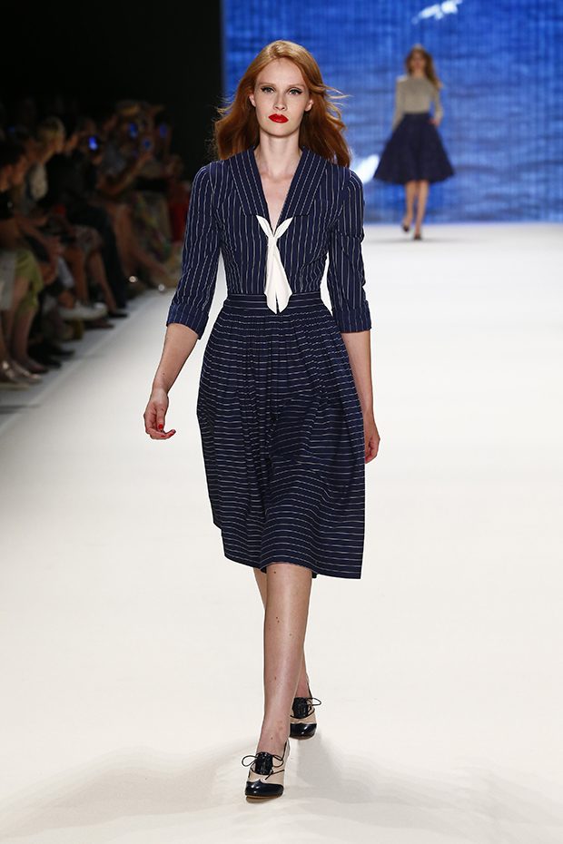 BERLIN, GERMANY - JUNE 30: A model walks the runway at the Lena Hoschek show during the Mercedes-Benz Fashion Week Berlin Spring/Summer 2017 at Erika Hess Eisstadion on June 30, 2016 in Berlin, Germany. (Photo by Frazer Harrison/Getty Images for Lena Hoschek)