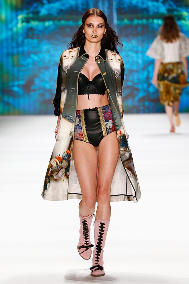 BERLIN, GERMANY - JUNE 29: A model walks the runway at the Rebekka Ruetz show during the Mercedes-Benz Fashion Week Berlin Spring/Summer 2017 at Erika Hess Eisstadion on June 29, 2016 in Berlin, Germany. (Photo by Frazer Harrison/Getty Images for Rebekka Ruetz)
