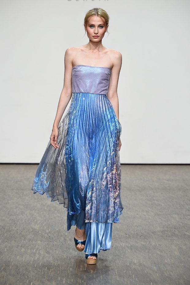BERLIN, GERMANY - JULY 01: A model walks the runway at the Sammler Berlin show during the Mercedes-Benz Fashion Week Berlin Spring/Summer 2017 at Stage at me Collectors Room on July 1, 2016 in Berlin, Germany. (Photo by Victor Boyko/Getty Images)