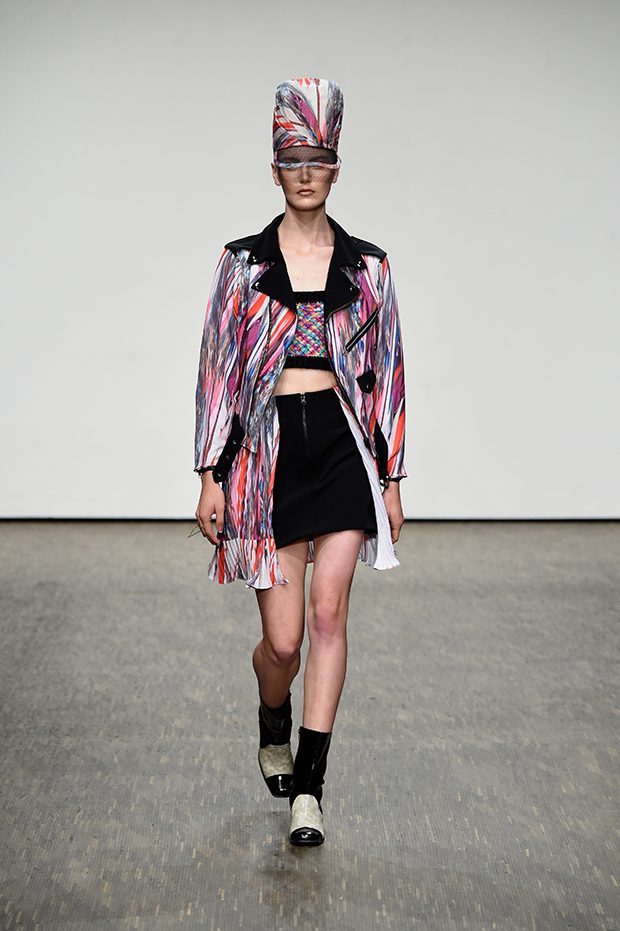BERLIN, GERMANY - JUNE 30: A model walks the runway at the Vanesa Krongold show during the Mercedes-Benz Fashion Week Berlin Spring/Summer 2017 at Stage at me Collectors Room on June 30, 2016 in Berlin, Germany. (Photo by Victor Boyko/Getty Images for IMG)