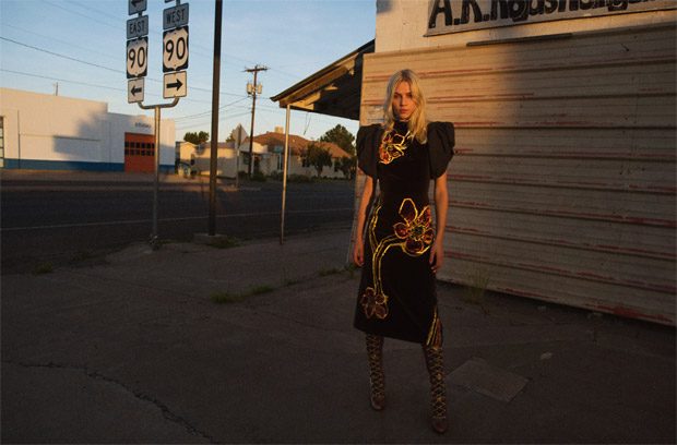Aline Weber Models Prada for ODDA Magazine Spaces Issue
