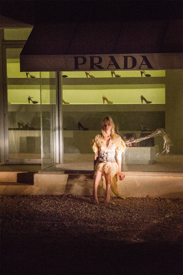 Aline Weber Models Prada for ODDA Magazine Spaces Issue
