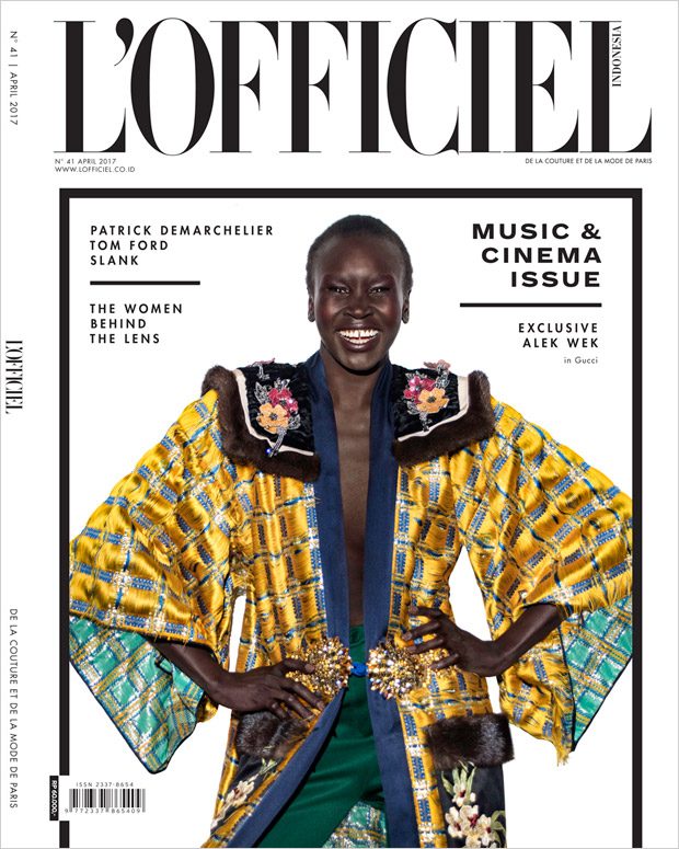 Alek Wek is the Cover Girl of L'Officiel Indonesia Music 