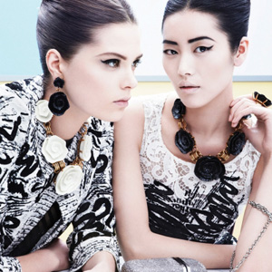 Caroline Brasch Nielsen & Liu Wen for Oscar De La Renta Spring Summer 2013
