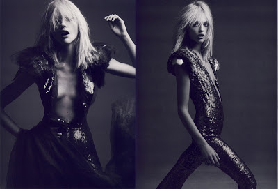 Vogue Paris April 2008: Sasha Pivovarova by Hedi Slimane