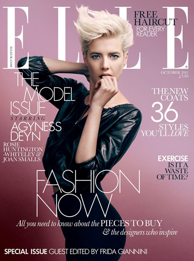 Agyness Deyn for Elle UK October 2011