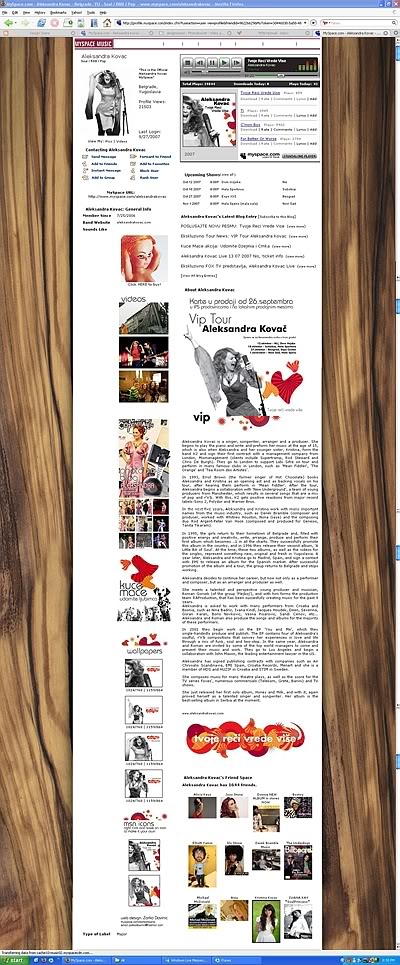 How should a MySpace Music page look?