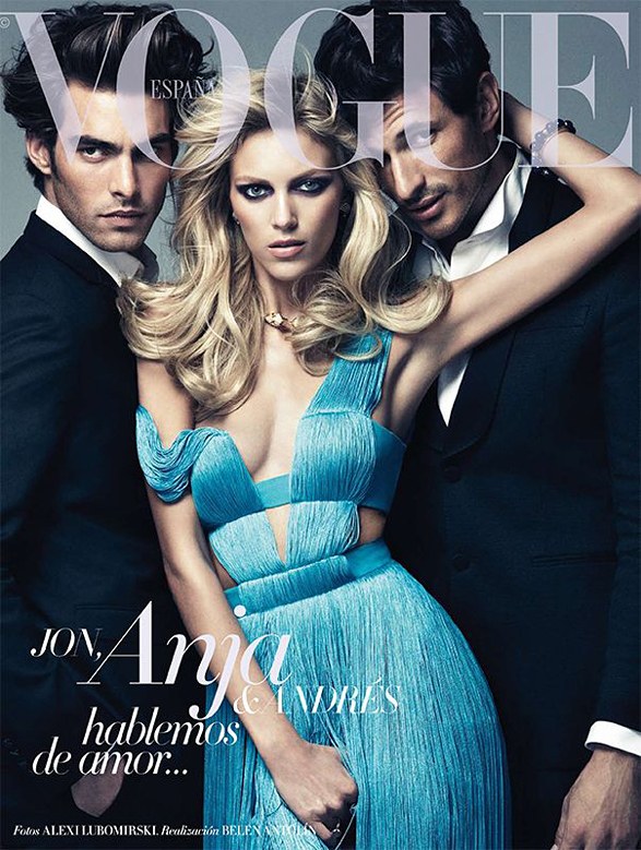 Anja Rubik, Jon Kortajarena & Andres Velencoso Segura Cover Vogue Spain March 2011