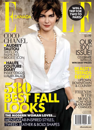 Audrey Tautou for Elle Canada October 2009.
