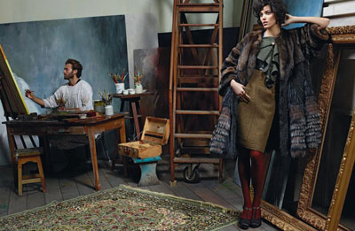 Baptiste and Anja for Fendi Fall Winter Campaign