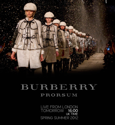 Burberry Prorsum Live on Design Scene Tomorrow
