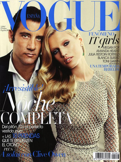 Clive Owen & Toni Garrn for Vogue Spain October 2011