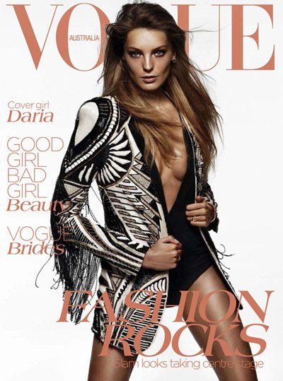 Daria Werbowy in Balmain for Vogue Australia June 2012