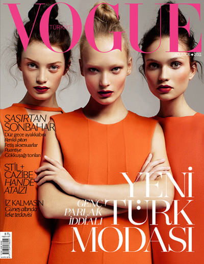 Egle Jezepcikaite, Milly Simmonds & Yana Sotnikova for Vogue Turkey August 2011