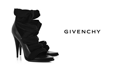 Givenchy Jersey-Strap Leather Sandals