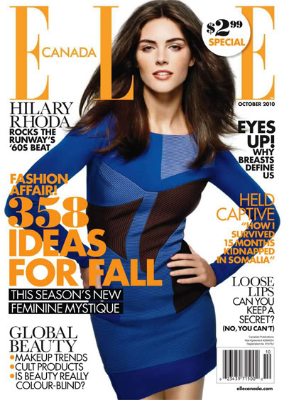 Hilary Rhoda for Elle Canada October 2010