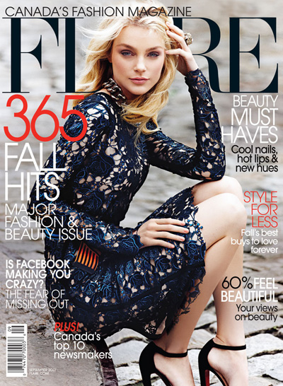 Jessica Stam by Max Abadian for Flare September 2011