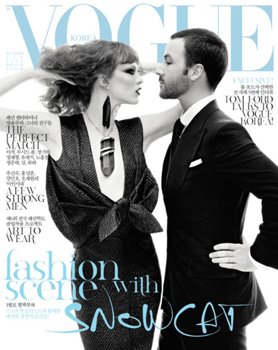 Karen Elson & Tom Ford by Steven Meisel for VOGUE Korea