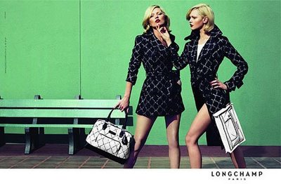 Kate Moss and Sasha Pivovarova for Longchamp by Mert and Marcus