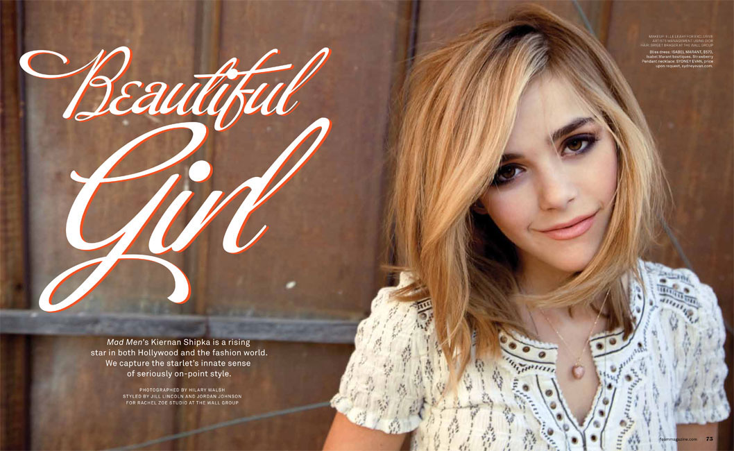 Kiernan Shipka by Hilary Walsh for Foam Magazine